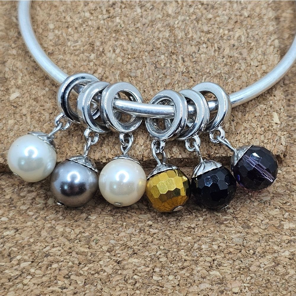 5/$21 ❤️ SILVER PEARL AND FACETED BEAD CHARMS FOR BRIGHTON BRACELETS